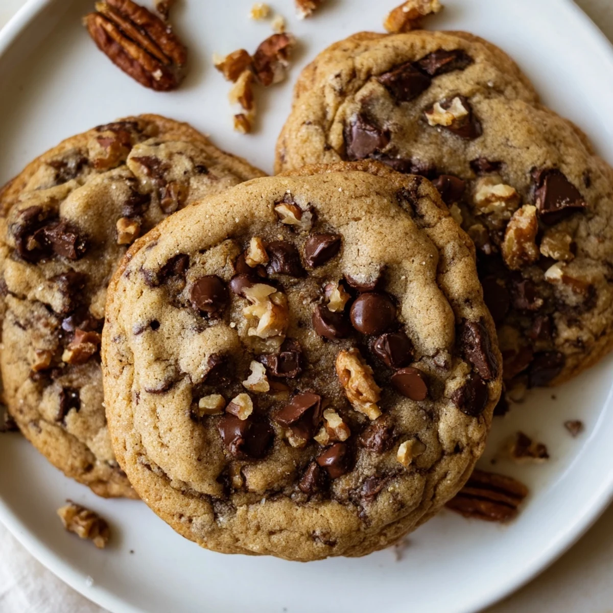Golden-brown, delicious classic chocolate chip cookies cooling on a rack, awaiting eager enjoyment.