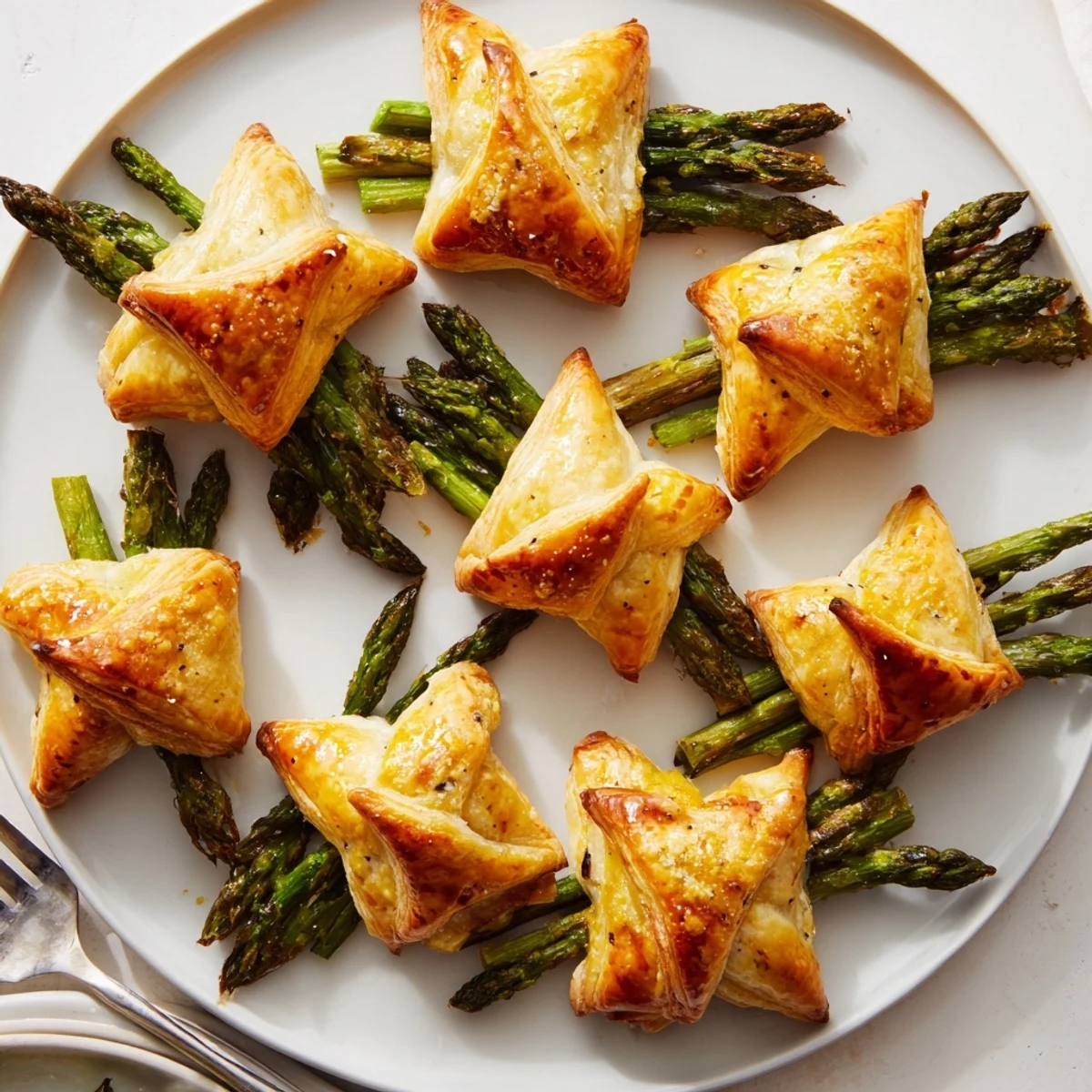 Star Shaped Asparagus Wraps