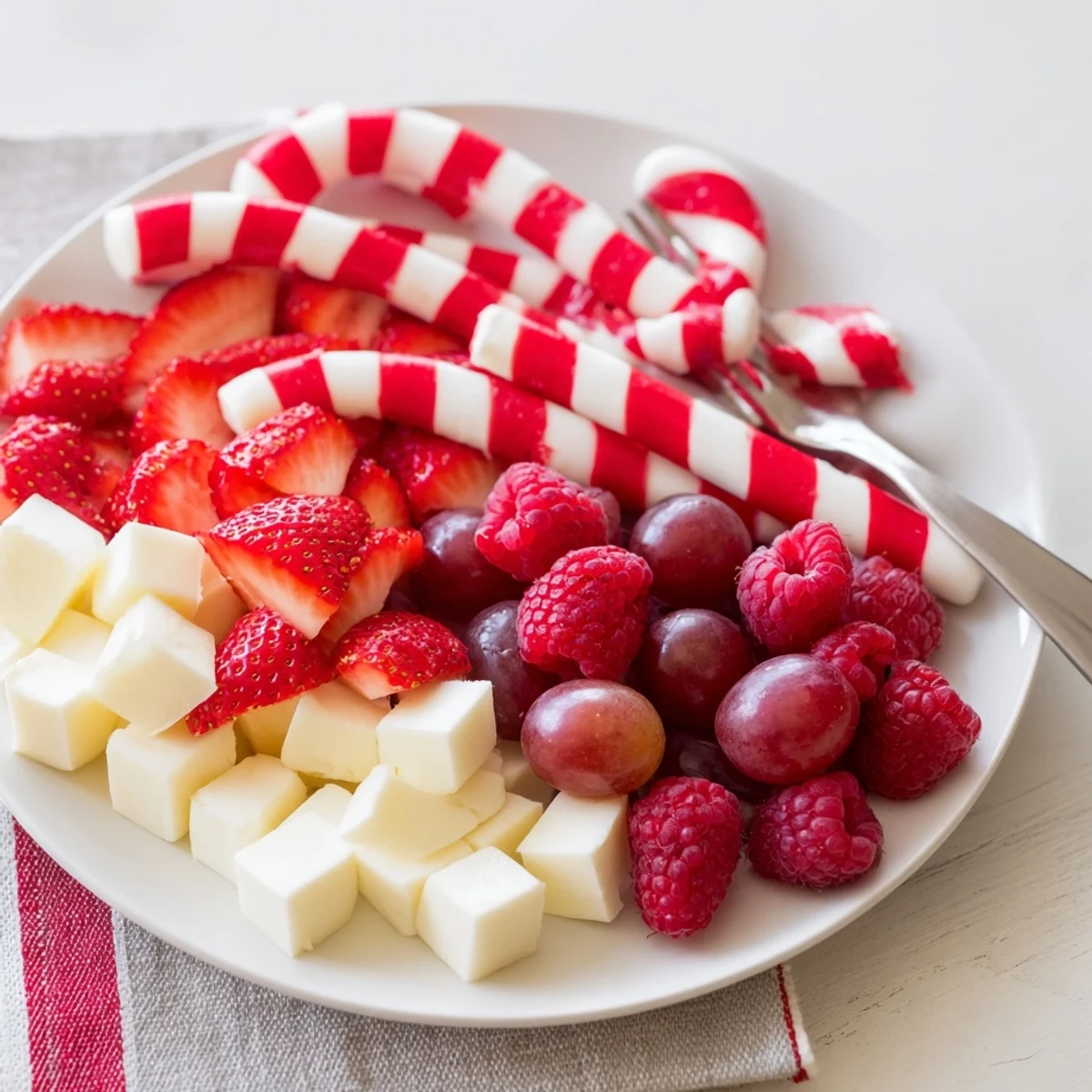 Candy Cane Stripe Fruit Cheese