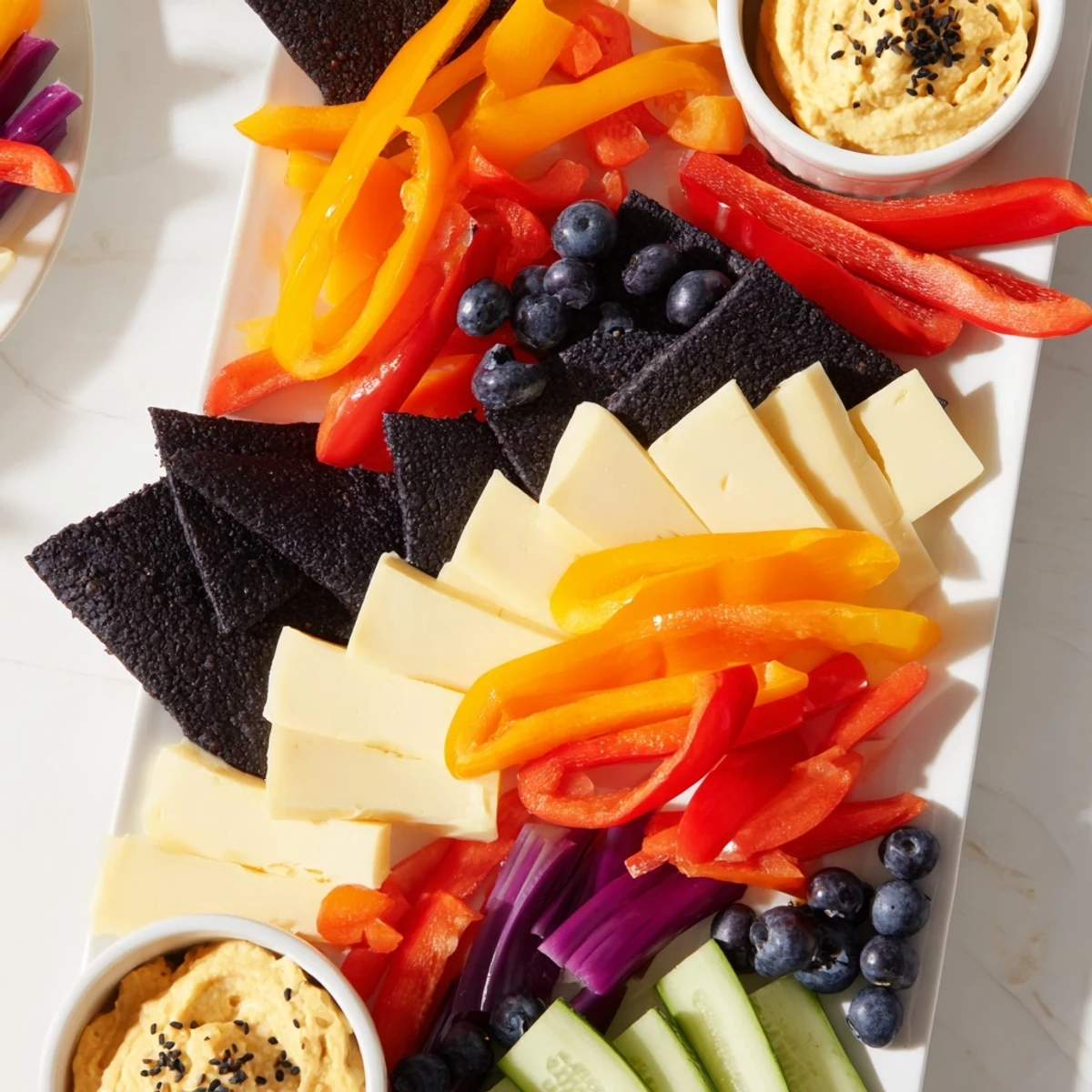 Zig-Zag Lightning Strike appetizer with vibrant red peppers and creamy white cheddar ready to enjoy.