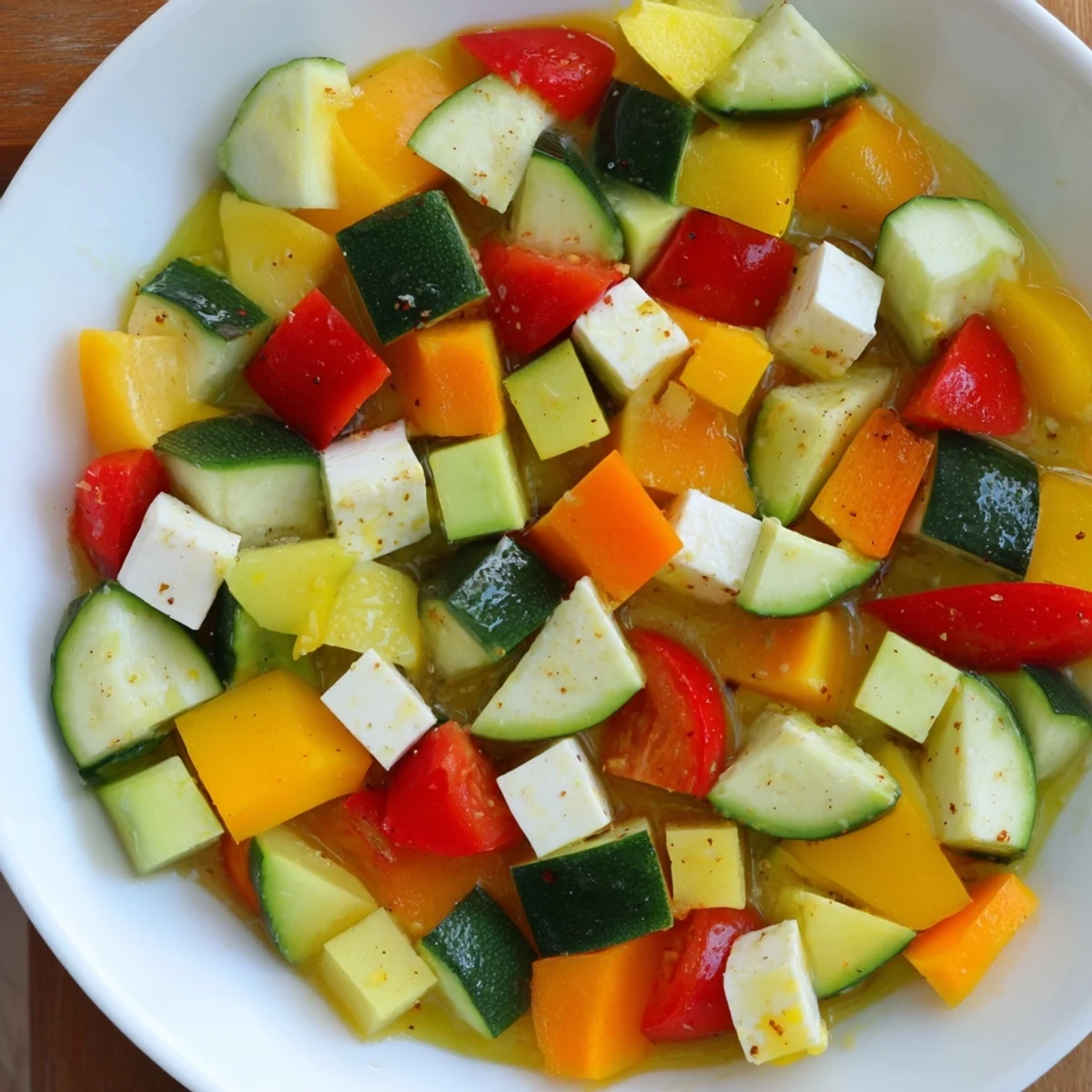 Fresh Cube Geometry Study salad, a visually stunning appetizer arranged in a precise geometric pattern.