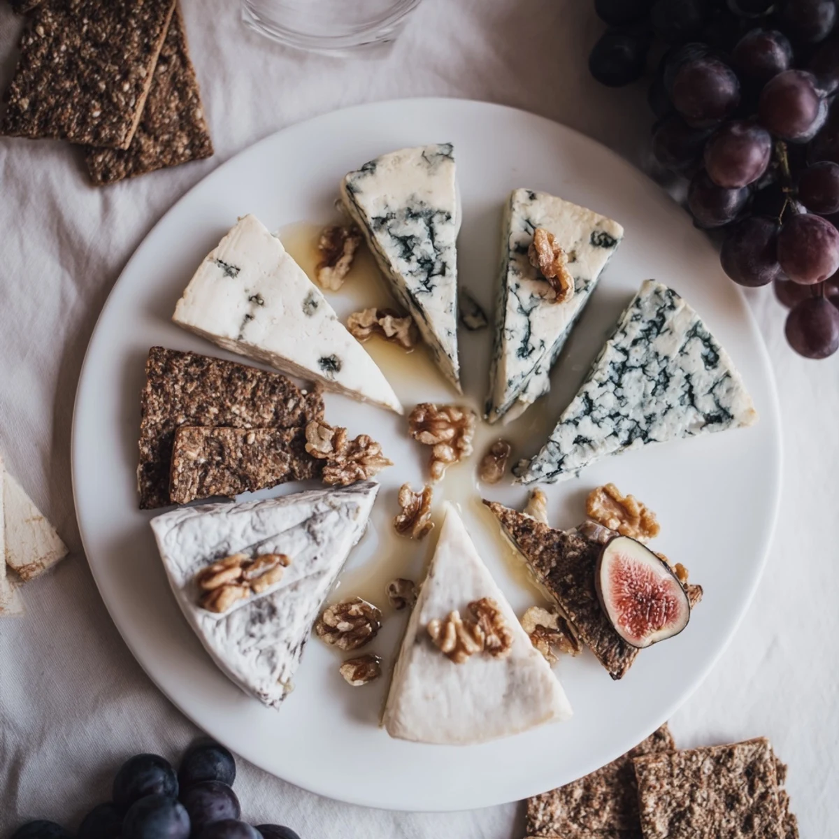 A visual feast: The Blue Ridge Mountains cheese platter includes honey-drizzled cheeses and crunchy crackers.