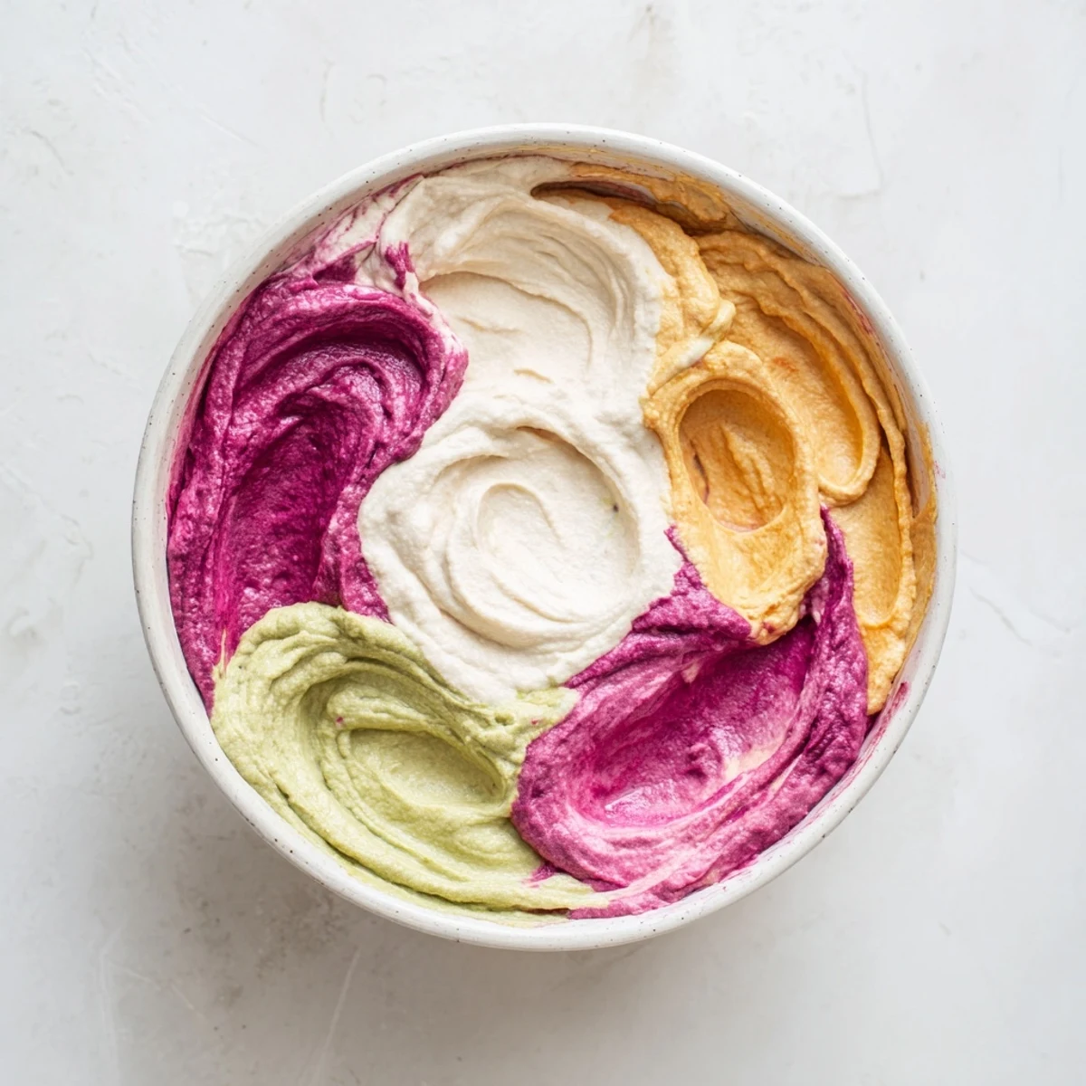 Delightful marble swirl dip platter with crackers, ready for guests to enjoy at a party.
