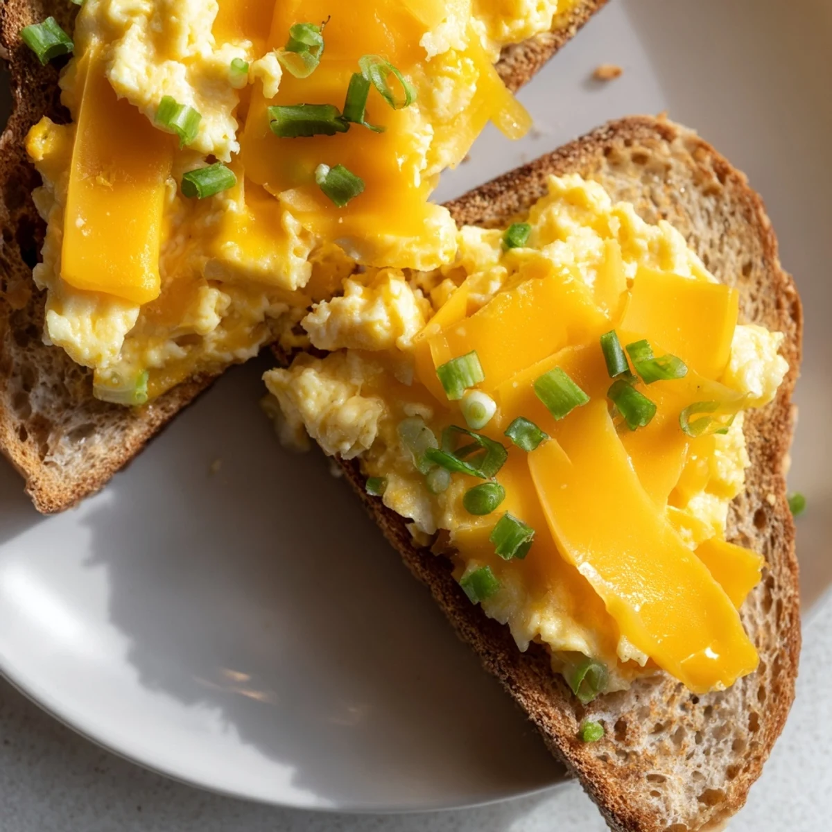 Golden-brown One-Pan Egg Breakfast Sandwich with melted cheese, perfect for a quick and easy start.