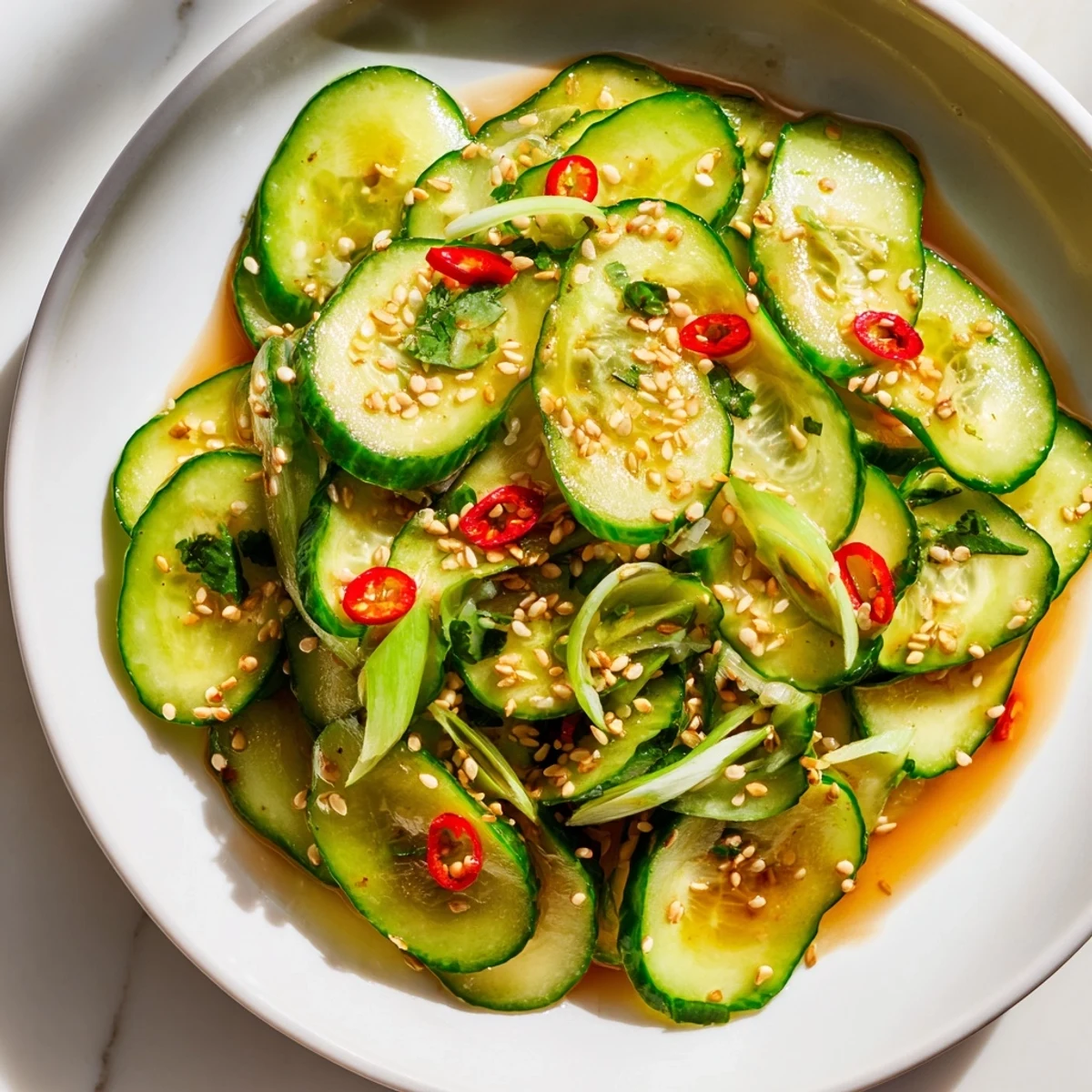 Tangy Shaken Asian Cucumber Salad