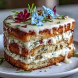 Spring Cake Edible Flowers Lemon