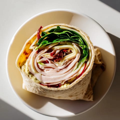 Freshly rolled turkey and provolone pinwheels, perfect for a picnic or simple lunch with vibrant colors.