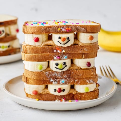 Sweet and playful gingerbread man sandwiches are cut from soft bread, ready to eat and enjoy.