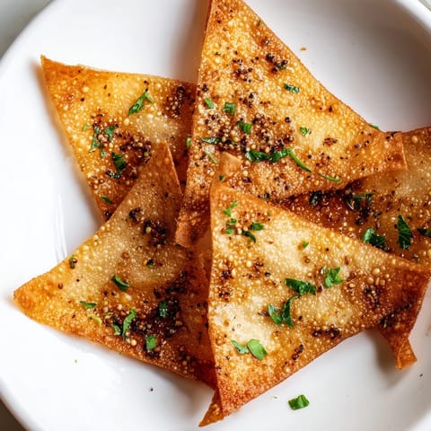 Close-up of freshly air-fried garlic lumpia chips; crunchy and savory-smelling deliciousness.