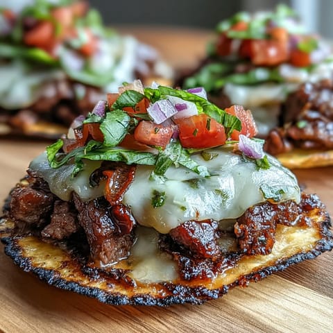 Juicy ground beef smashed onto mini tortillas, topped with lettuce, tomato, and pickles for a fun burger twist.  