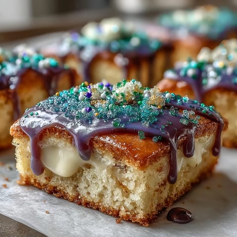 King Cake Sugar Cookie Bars
