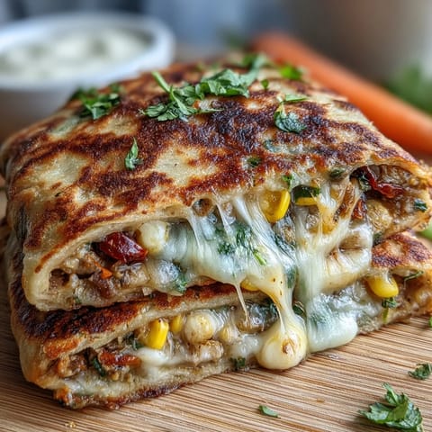 Bunny-shaped quesadillas with melted cheese, colorful bell peppers, and corn, decorated with olive eyes and carrot noses for Easter fun.