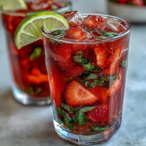 Strawberry Basil Lemonade Drink