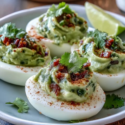 Guacamole Stuffed Deviled Eggs