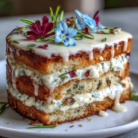 Spring Cake Edible Flowers Lemon