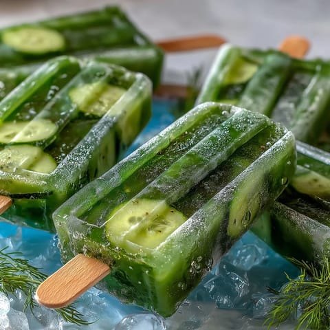 Viral TikTok Pickle Juice Popsicles, tangy frozen treat enjoyed on a sunny day.