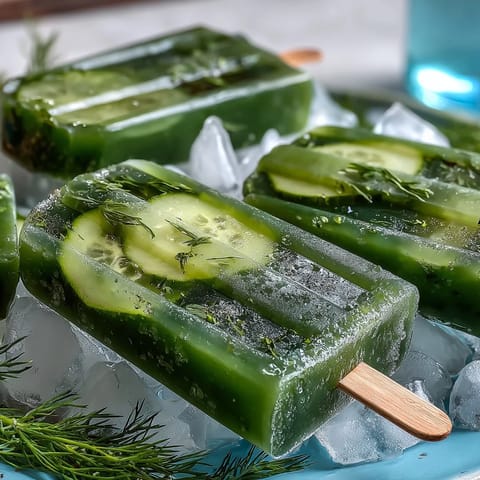 Refreshing Pickle Juice Popsicles ready to chill your taste buds this summer.