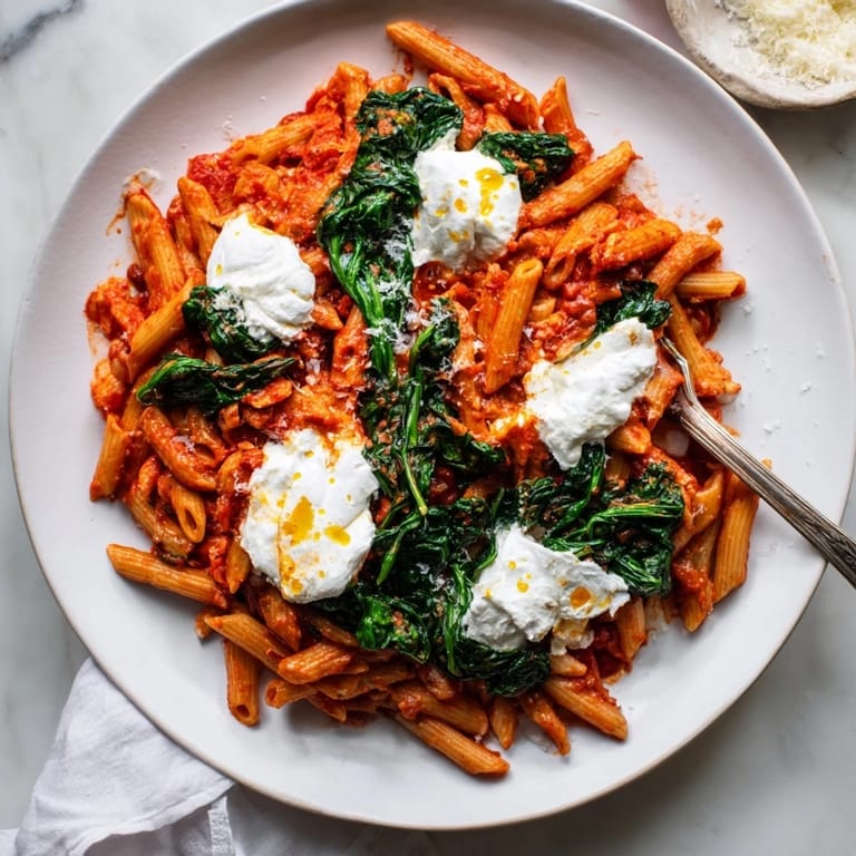 A close-up shot of the delicious, comforting, baked Olive-Warm Ziti, ready to serve and enjoy.