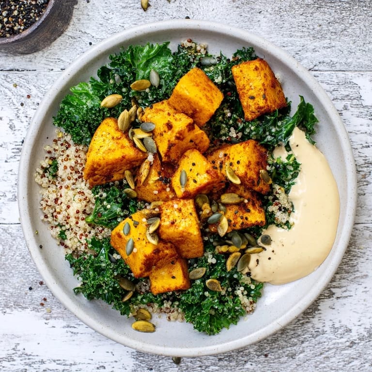 Golden roasted sweet potatoes alongside the fresh kale in this beautiful Light Coastal Bowl.