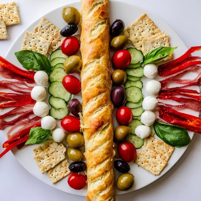 Vibrant Fractal Tree Branching Bread Platter showing juicy tomatoes and cheese radiating outward from a breadstick.