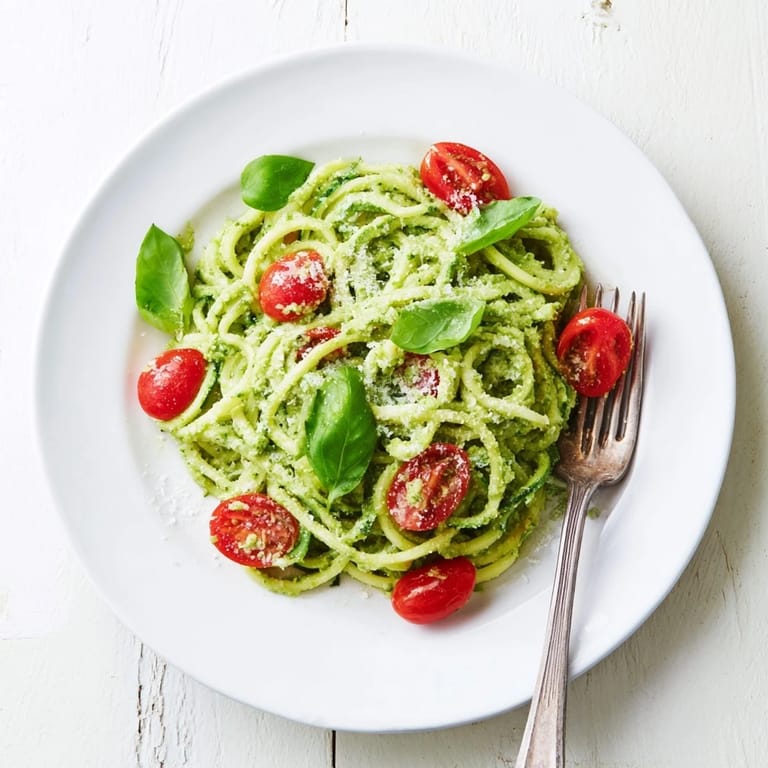 Fresh basil and garlic aroma rising from the pasta, ready to serve with a lemony twist in the light meal.  