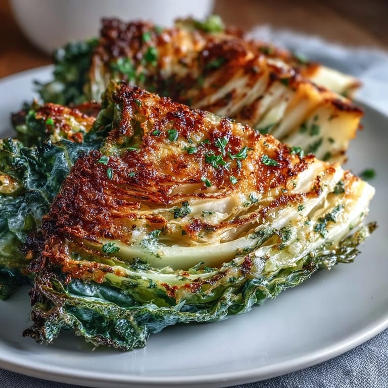 Easy, gluten-free Roasted Garlic Parmesan Cabbage Wedges roasted with Italian herbs for a weeknight vegetable side.