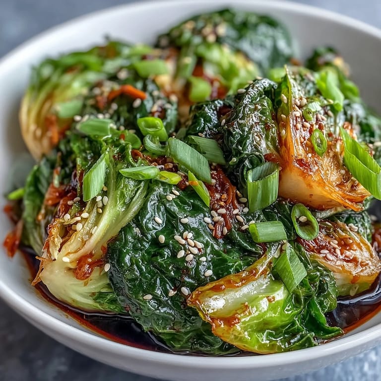 Steaming Hot and Sour Cabbage in a wok releasing aromas of garlic and ginger, tossed with scallions for a bold Chinese-inspired flavor.