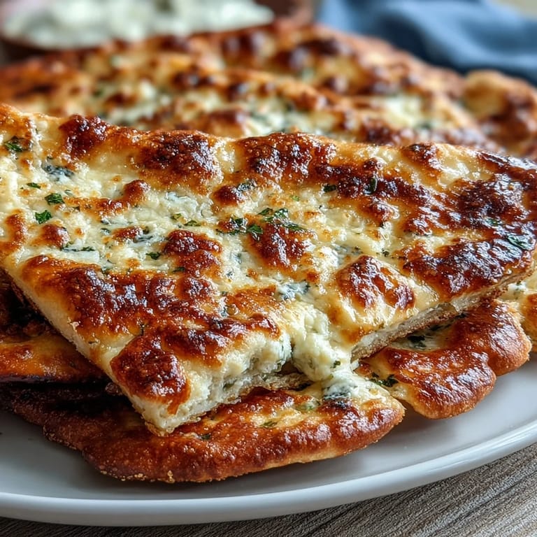 Homemade Easy Garlic Naan Bread resting on a wooden board, glistening with garlic butter, ready to wrap around grilled kebabs or vegetables.