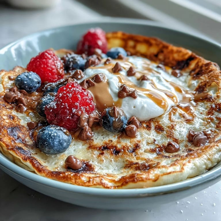 Freshly baked Baked Protein Pancake Bowl inside a white ramekin, showing a moist center and optional chopped nuts for a nutritious meal prep snack.
