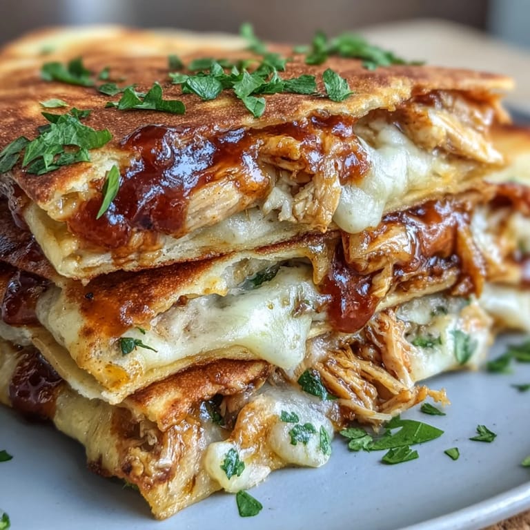 Freshly cooked Hot Honey BBQ Chicken Quesadillas rest beside colorful guacamole and a lime wedge, perfect for a quick Tex-Mex dinner.