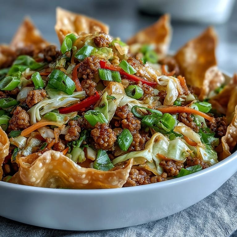 Sizzling ground turkey and crisp cabbage sauté in a skillet, seasoned with bold ranch and savory soy sauce for this deconstructed Ranch Turkey & Veggie Egg Roll Bowl.