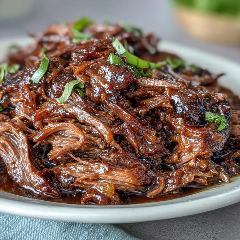 Tender Slow Cooker Mississippi-Style Ranch Beef served over creamy mashed potatoes, rich with buttery pepperoncini jus.