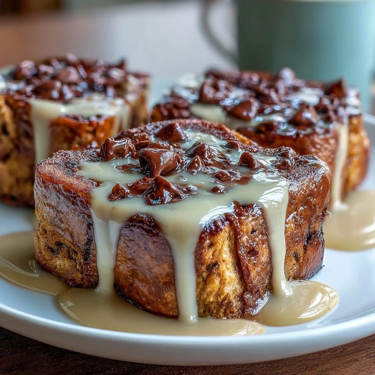 Fresh strawberries and a dollop of Greek yogurt garnish a slice of High-Protein Peanut Butter & Chocolate Baked French Toast on a rustic plate.