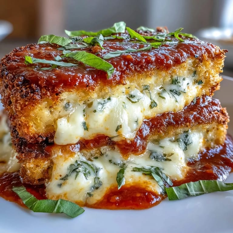 Baked tofu cutlets provide a hearty, crunchy texture with rich, gooey cheese topping for dinner. 