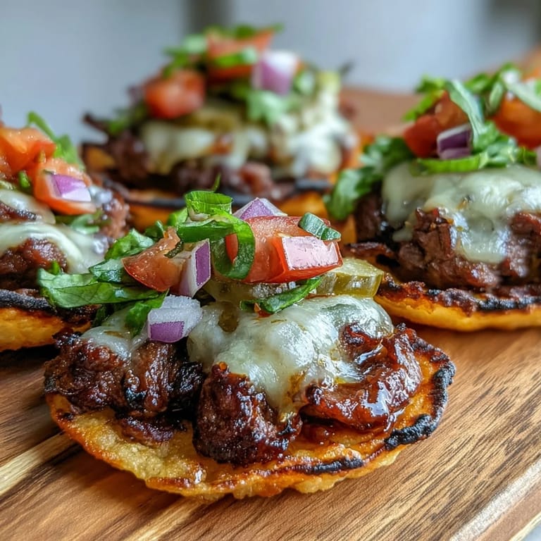 Golden taco shells filled with seasoned beef, melty cheese, and classic burger toppings—perfect party appetizer or quick dinner.