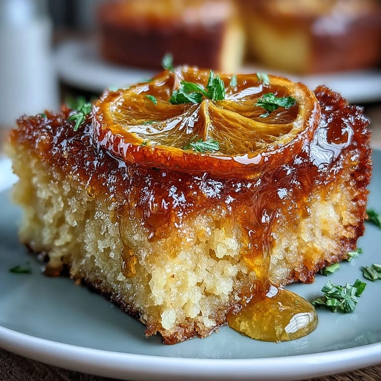 Fragrant gluten-free cake featuring candied orange slices and rich olive oil, perfect for afternoon tea.  