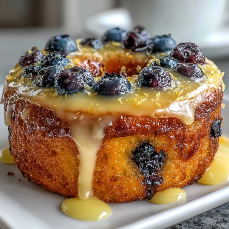 Soft, naturally leavened lemon blueberry sourdough donuts topped with a sweet citrus glaze, perfect for breakfast or brunch.  