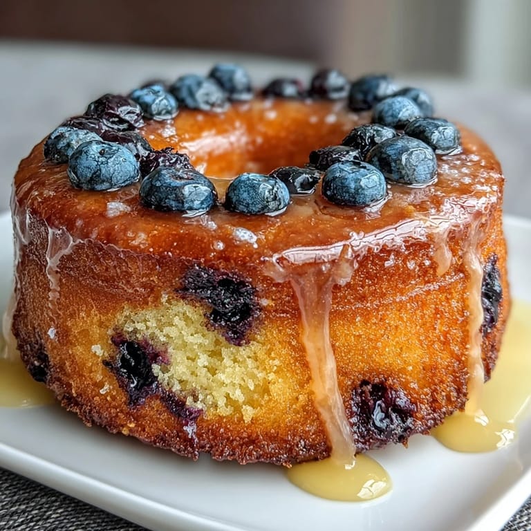 Baked lemon blueberry sourdough donuts with vibrant fruit and citrus flavor, drizzled in tangy lemon icing for a delightful treat.