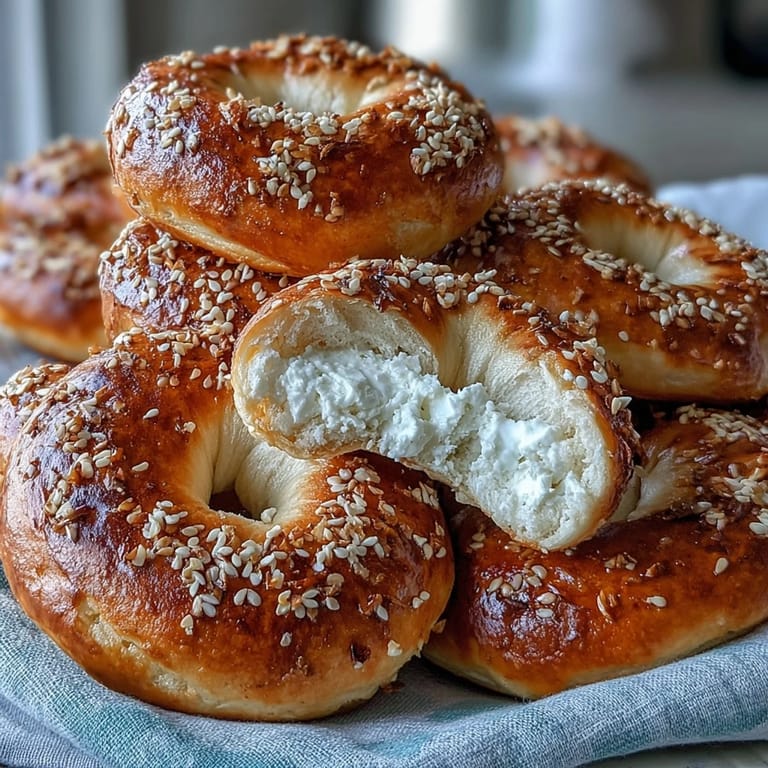 Soft and chewy 2-Ingredient Yogurt Bagels with a golden crust, perfect for a quick homemade breakfast or snack.