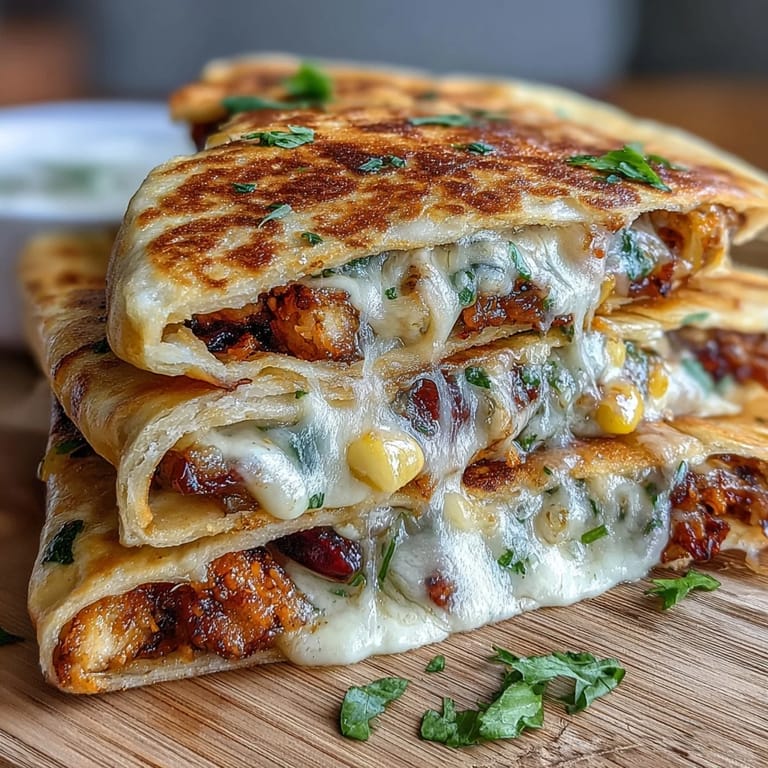 Adorable bunny quesadillas filled with gooey cheddar and mozzarella, baked golden and topped with parsley whiskers for a festive snack.