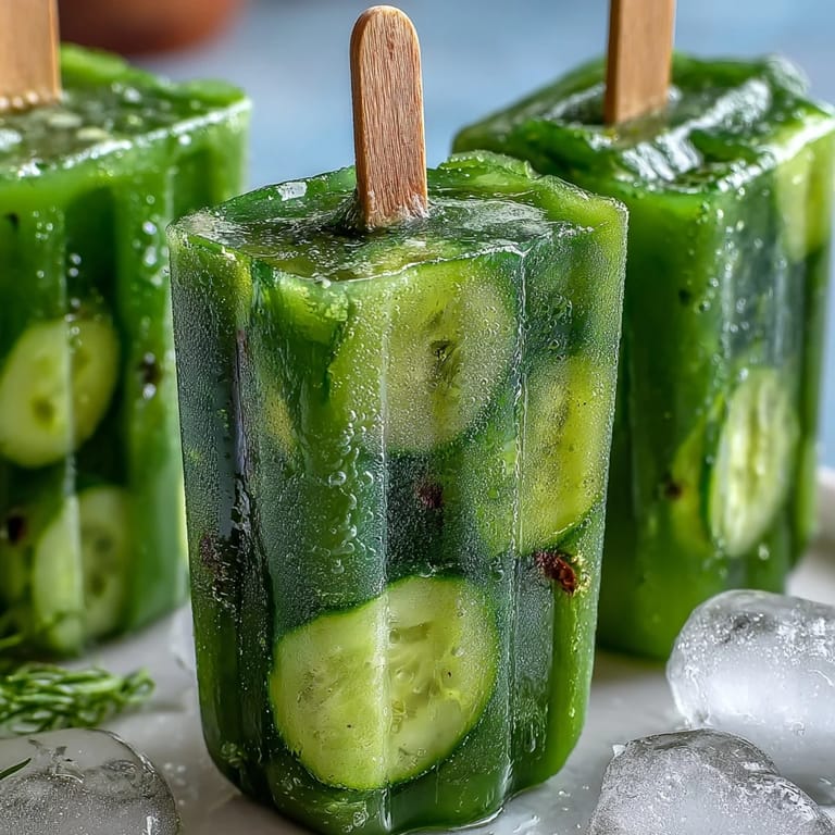 Sweet and tart Pickle Juice Popsicles, a unique dessert from a viral trend.