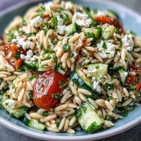Orzo Salad with Cucumber, Feta and Lemon Dressing: vibrant, healthy, perfect side dish.