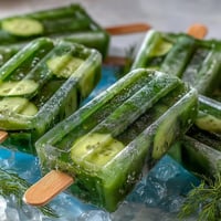 Viral TikTok Pickle Juice Popsicles, tangy frozen treat enjoyed on a sunny day.